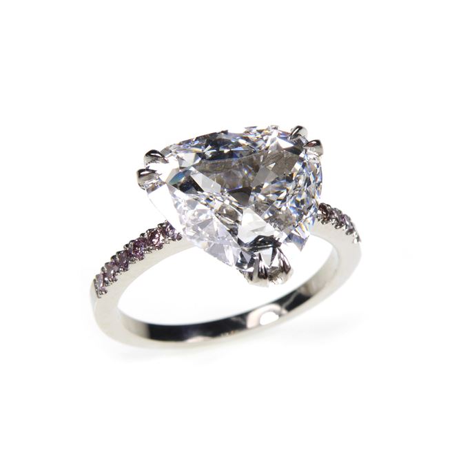 Single stone shield shaped diamond ring | MasterArt